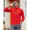 imageCOOFANDY Mens Turtleneck Shirt Long Sleeve Pullover Sweater Slim Fit Lightweight Thermal Undershirt TopsRed