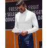 imageCOOFANDY Mens Turtleneck Shirt Long Sleeve Pullover Sweater Slim Fit Lightweight Thermal Undershirt TopsWhite