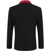 imageCOOFANDY Mens Tuxedo Jacket One Button Dress Suit Blazer Jacket for Wedding Dinner Prom PartyBlack Red
