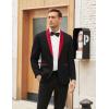 imageCOOFANDY Mens Tuxedo Jacket One Button Dress Suit Blazer Jacket for Wedding Dinner Prom PartyBlack Red