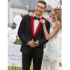 imageCOOFANDY Mens Tuxedo Jacket One Button Dress Suit Blazer Jacket for Wedding Dinner Prom PartyBlack Red