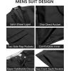 imageCOOFANDY Mens Tuxedo Suit Set Slim Fit 2 Piece One Button Blazer Jacket Pants for WeddingDinnerPromBlack