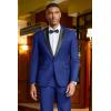imageCOOFANDY Mens Tuxedo Suit Set Slim Fit 2 Piece One Button Blazer Jacket Pants for WeddingDinnerPromBlue