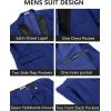 imageCOOFANDY Mens Tuxedo Suit Set Slim Fit 2 Piece One Button Blazer Jacket Pants for WeddingDinnerPromBlue