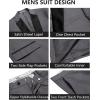imageCOOFANDY Mens Tuxedo Suit Set Slim Fit 2 Piece One Button Blazer Jacket Pants for WeddingDinnerPromDark Gray