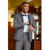 imageCOOFANDY Mens Tuxedo Suit Set Slim Fit 2 Piece One Button Blazer Jacket Pants for WeddingDinnerPromDark Gray