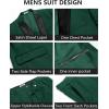 imageCOOFANDY Mens Tuxedo Suit Set Slim Fit 2 Piece One Button Blazer Jacket Pants for WeddingDinnerPromGreen