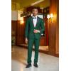 imageCOOFANDY Mens Tuxedo Suit Set Slim Fit 2 Piece One Button Blazer Jacket Pants for WeddingDinnerPromGreen