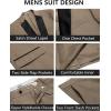 imageCOOFANDY Mens Tuxedo Suit Set Slim Fit 2 Piece One Button Blazer Jacket Pants for WeddingDinnerPromKhaki