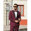 imageCOOFANDY Mens Tuxedo Suit Set Slim Fit 2 Piece One Button Blazer Jacket Pants for WeddingDinnerPromWine Red