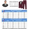 imageCOOFANDY Mens Tuxedo Suit Set Slim Fit 2 Piece One Button Blazer Jacket Pants for WeddingDinnerPromWine Red