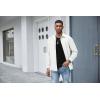 imageCOOFANDY Mens Waffle Button Down Shirts Casual Long Sleeve Shacket Jacket with PocketsWhite