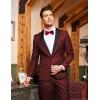 imageCOOFANDY Mens Wedding Suits 2 Piece Tuxedo Jacket One Button Peak Lapel Suit Jacket Dress Pants for DinnerPromParty Wine Red