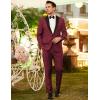 imageCOOFANDY Mens Wedding Suits 2 Piece Tuxedo Jacket One Button Peak Lapel Suit Jacket Dress Pants for DinnerPromParty Wine Red
