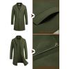 imageCOOFANDY Mens Wool Blend Coat Winter Trench Coats Notched Lapel Collar Single Breasted Overcoat Classic Peacoat With PocketsArmy Green