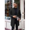 imageCOOFANDY Mens Wool Blend Coat Winter Trench Coats Notched Lapel Collar Single Breasted Overcoat Classic Peacoat With PocketsBlack