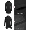 imageCOOFANDY Mens Wool Blend Coat Winter Trench Coats Notched Lapel Collar Single Breasted Overcoat Classic Peacoat With PocketsBlack