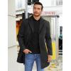 imageCOOFANDY Mens Wool Blend Coat Winter Trench Coats Notched Lapel Collar Single Breasted Overcoat Classic Peacoat With PocketsBlack