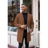 imageCOOFANDY Mens Wool Blend Coat Winter Trench Coats Notched Lapel Collar Single Breasted Overcoat Classic Peacoat With PocketsBrown