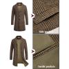 imageCOOFANDY Mens Wool Blend Coat Winter Trench Coats Notched Lapel Collar Single Breasted Overcoat Classic Peacoat With PocketsBrown Plaid
