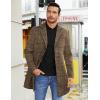imageCOOFANDY Mens Wool Blend Coat Winter Trench Coats Notched Lapel Collar Single Breasted Overcoat Classic Peacoat With PocketsBrown Plaid