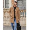 imageCOOFANDY Mens Wool Blend Coat Winter Trench Coats Notched Lapel Collar Single Breasted Overcoat Classic Peacoat With PocketsCamel