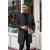 imageCOOFANDY Mens Wool Blend Coat Winter Trench Coats Notched Lapel Collar Single Breasted Overcoat Classic Peacoat With PocketsDark Grey