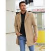 imageCOOFANDY Mens Wool Blend Coat Winter Trench Coats Notched Lapel Collar Single Breasted Overcoat Classic Peacoat With PocketsKhaki