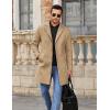 imageCOOFANDY Mens Wool Blend Coat Winter Trench Coats Notched Lapel Collar Single Breasted Overcoat Classic Peacoat With PocketsKhaki