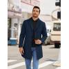 imageCOOFANDY Mens Wool Blend Coat Winter Trench Coats Notched Lapel Collar Single Breasted Overcoat Classic Peacoat With PocketsNavy