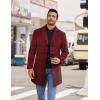 imageCOOFANDY Mens Wool Blend Coat Winter Trench Coats Notched Lapel Collar Single Breasted Overcoat Classic Peacoat With PocketsRed Plaid