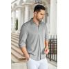 imageCOOFANDY Mens Wrinkle Free Shirt Casual Button Down Long Sleeve Dress ShirtsTexture Grey