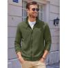 imageCOOFANDY Mens Zip Up Sweatshirt Mock Neck Quilted Jacket Casual Lightweight Sweater Jackets with PocketArmy Green