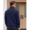 imageCOOFANDY Mens Zip Up Sweatshirt Mock Neck Quilted Jacket Casual Lightweight Sweater Jackets with PocketNavy Blue