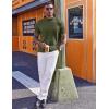 imageCOOFANDY Mock Turtleneck for Men Short Sleeve Casual Stylish Basic Top Stretch Sweater SkinFriendly MaterialArmy Green