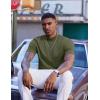 imageCOOFANDY Mock Turtleneck for Men Short Sleeve Casual Stylish Basic Top Stretch Sweater SkinFriendly MaterialArmy Green