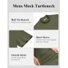 imageCOOFANDY Mock Turtleneck for Men Short Sleeve Casual Stylish Basic Top Stretch Sweater SkinFriendly MaterialArmy Green