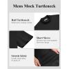 imageCOOFANDY Mock Turtleneck for Men Short Sleeve Casual Stylish Basic Top Stretch Sweater SkinFriendly MaterialBlack