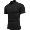 imageCOOFANDY Mock Turtleneck for Men Short Sleeve Casual Stylish Basic Top Stretch Sweater SkinFriendly MaterialBlack
