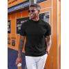 imageCOOFANDY Mock Turtleneck for Men Short Sleeve Casual Stylish Basic Top Stretch Sweater SkinFriendly MaterialBlack