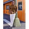 imageCOOFANDY Mock Turtleneck for Men Short Sleeve Casual Stylish Basic Top Stretch Sweater SkinFriendly MaterialBrown