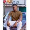 imageCOOFANDY Mock Turtleneck for Men Short Sleeve Casual Stylish Basic Top Stretch Sweater SkinFriendly MaterialBrown