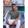 imageCOOFANDY Mock Turtleneck for Men Short Sleeve Casual Stylish Basic Top Stretch Sweater SkinFriendly MaterialDark Gray