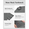 imageCOOFANDY Mock Turtleneck for Men Short Sleeve Casual Stylish Basic Top Stretch Sweater SkinFriendly MaterialDark Gray