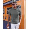 imageCOOFANDY Mock Turtleneck for Men Short Sleeve Casual Stylish Basic Top Stretch Sweater SkinFriendly MaterialDark Gray