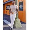 imageCOOFANDY Mock Turtleneck for Men Short Sleeve Casual Stylish Basic Top Stretch Sweater SkinFriendly MaterialKhaki