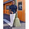 imageCOOFANDY Mock Turtleneck for Men Short Sleeve Casual Stylish Basic Top Stretch Sweater SkinFriendly MaterialNavy Blue