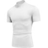 imageCOOFANDY Mock Turtleneck for Men Short Sleeve Casual Stylish Basic Top Stretch Sweater SkinFriendly MaterialWhite