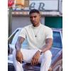 imageCOOFANDY Mock Turtleneck for Men Short Sleeve Casual Stylish Basic Top Stretch Sweater SkinFriendly MaterialWhite