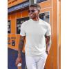 imageCOOFANDY Mock Turtleneck for Men Short Sleeve Casual Stylish Basic Top Stretch Sweater SkinFriendly MaterialWhite
